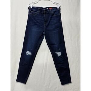 Celebrity Pink Jeans Womens 13/31 Blue distressed Raw Hem Stretch Dark Wash